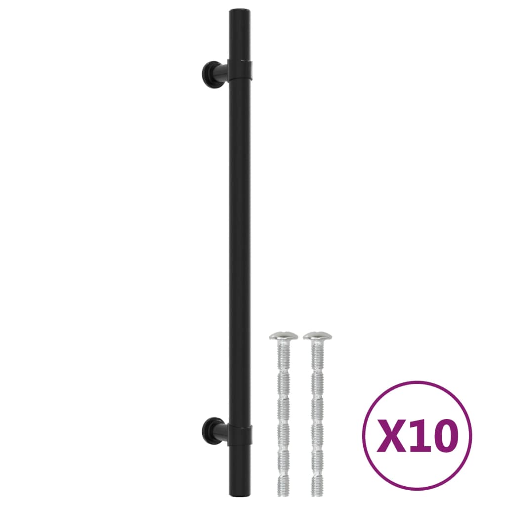 Maniglie VidaXL 10 pezzi 192 mm in acciaio inossidabile nero
