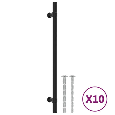 VidaXL tiradores 10 piezas 224 mm acero inoxidable negro