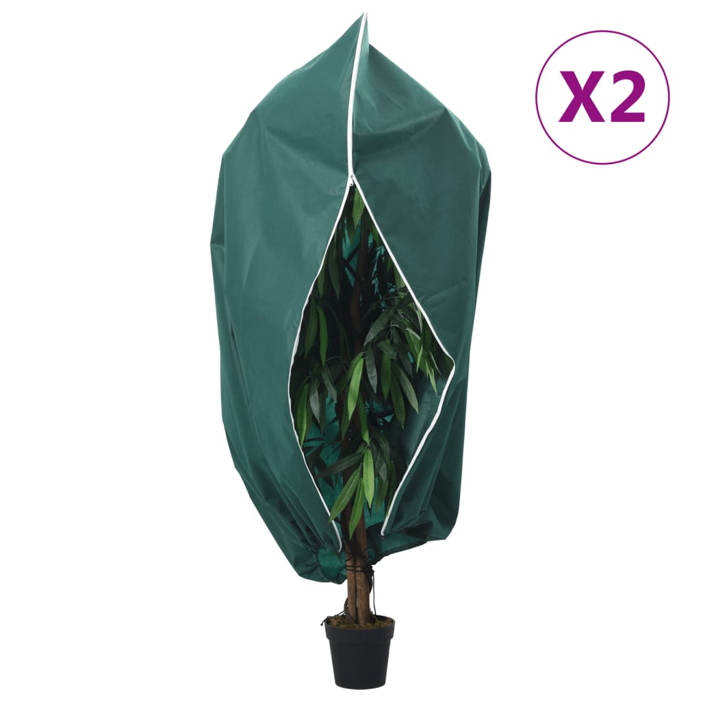 vidaxxl cubre plantas con cremallera 2uds 70 g m² 1,55x1,55 m