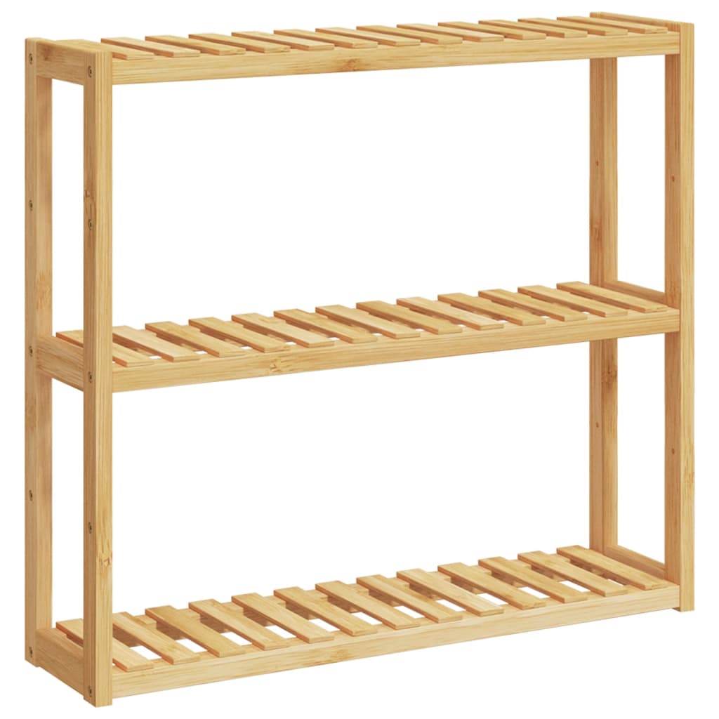VIDAXL Raccolto da bagno Montaggio a parete a 3 strati 60x15x54 cm Bamboo