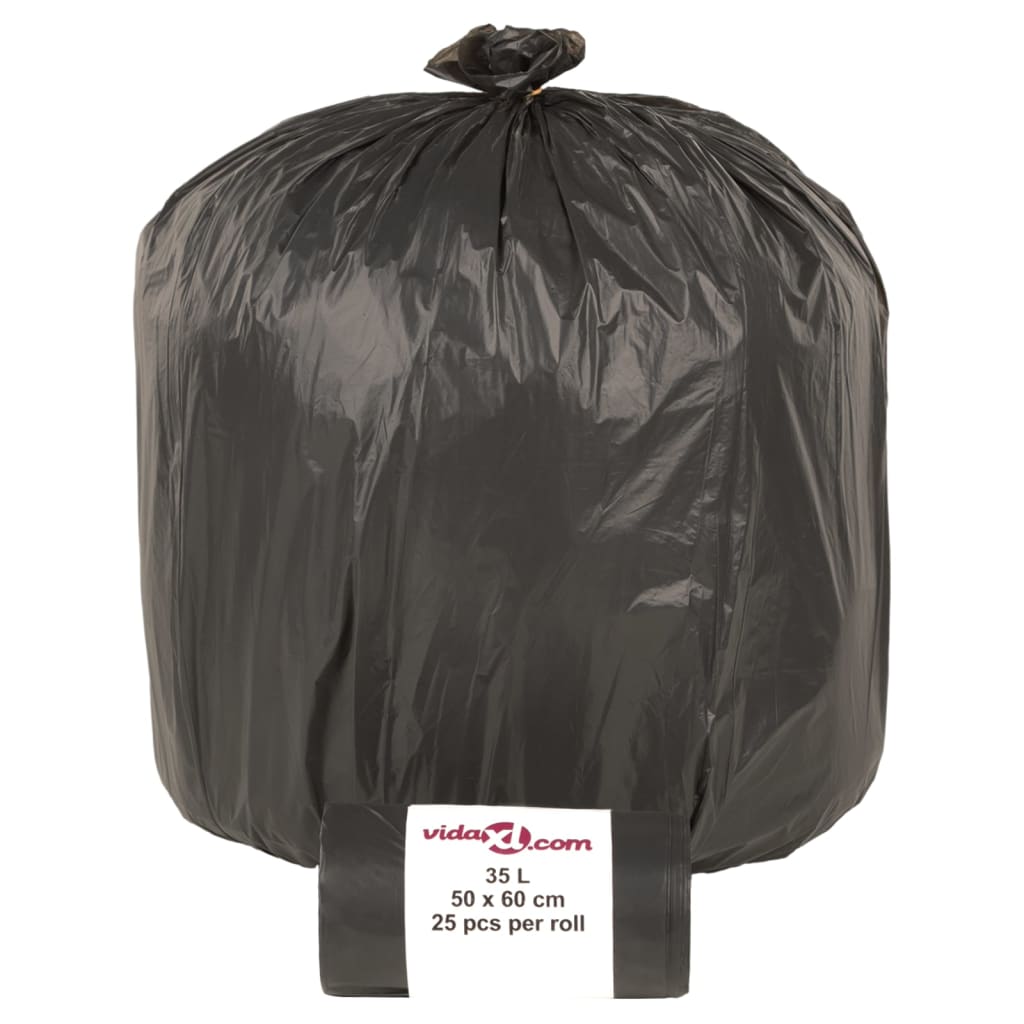 Vidaxl bolsas de basura 250 pcs 35 L Negro