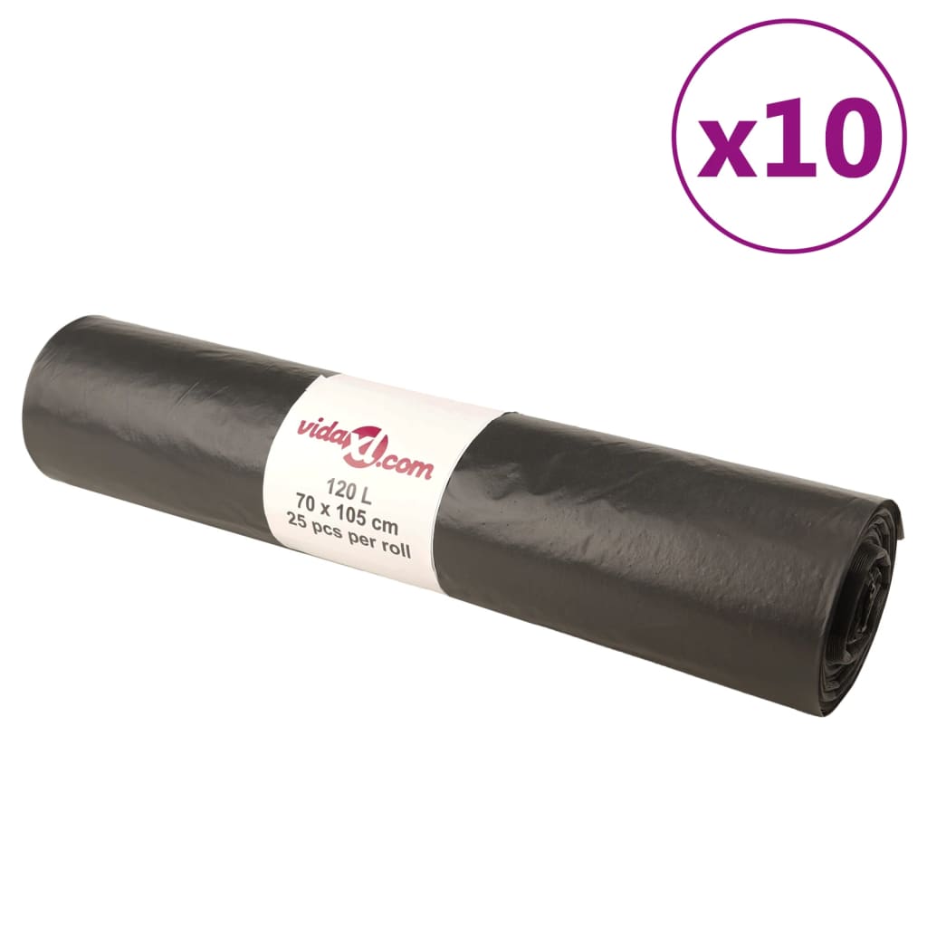 Sacchetti di immondizia vidaxl 250 st 120 l nero