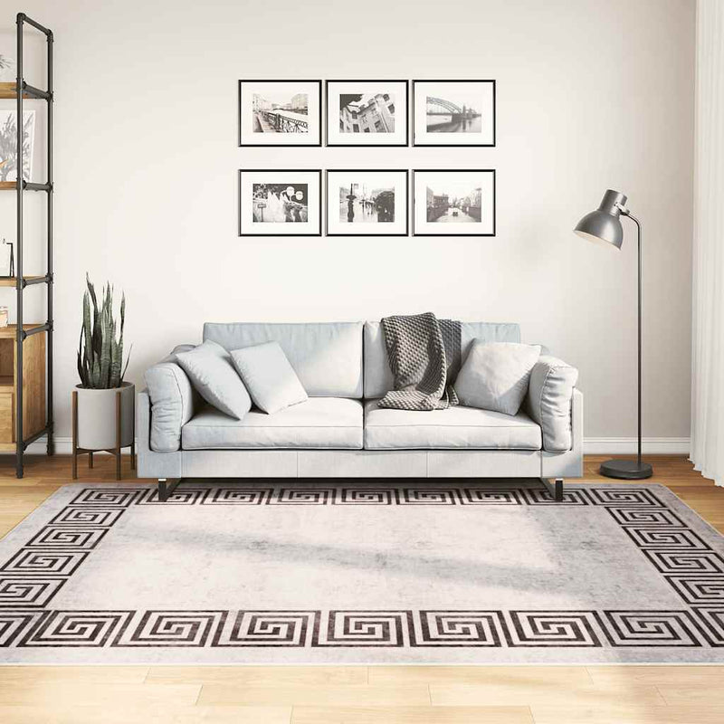 Tappeto vidaxl lavabile anti-slip 150x230 cm bianco e nero