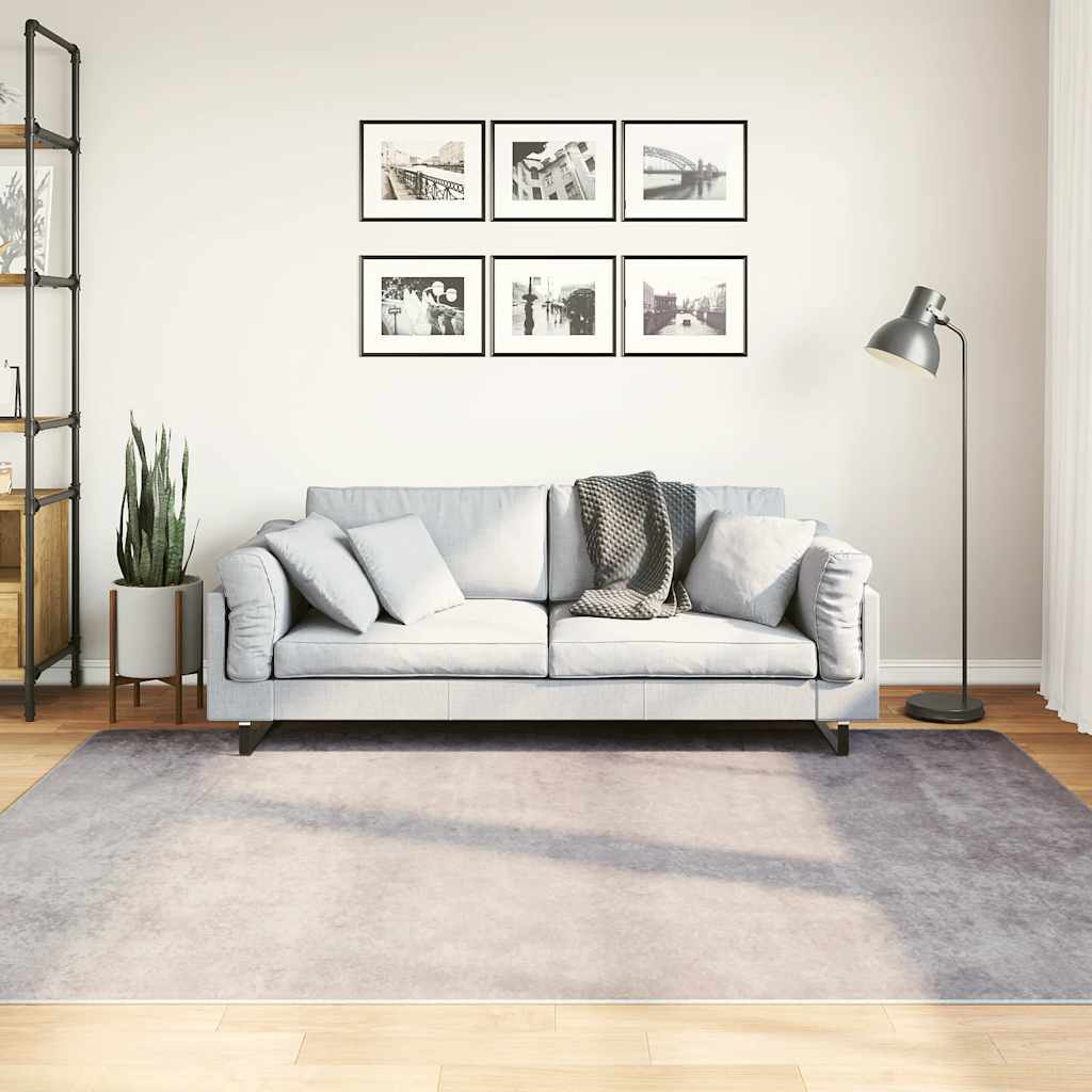Vidaxl vloerkleed wasbaar anti-slip 150x230 cm grijs
