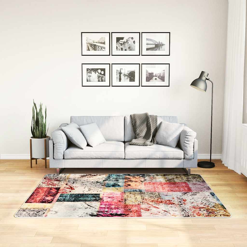 Vidaxl alfombra lavable anti-Slip 120x170 cm Patchwork multicolor
