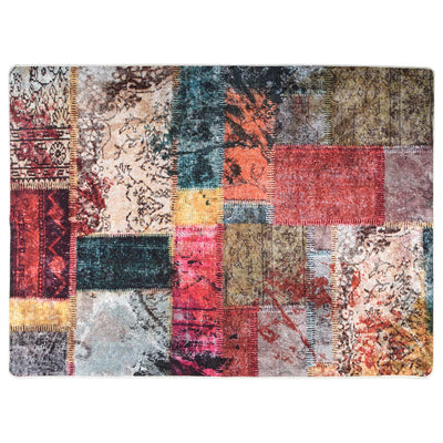 Tappeto vidaxl lavabile antiscivolo 150x230 cm patchwork multicolorato