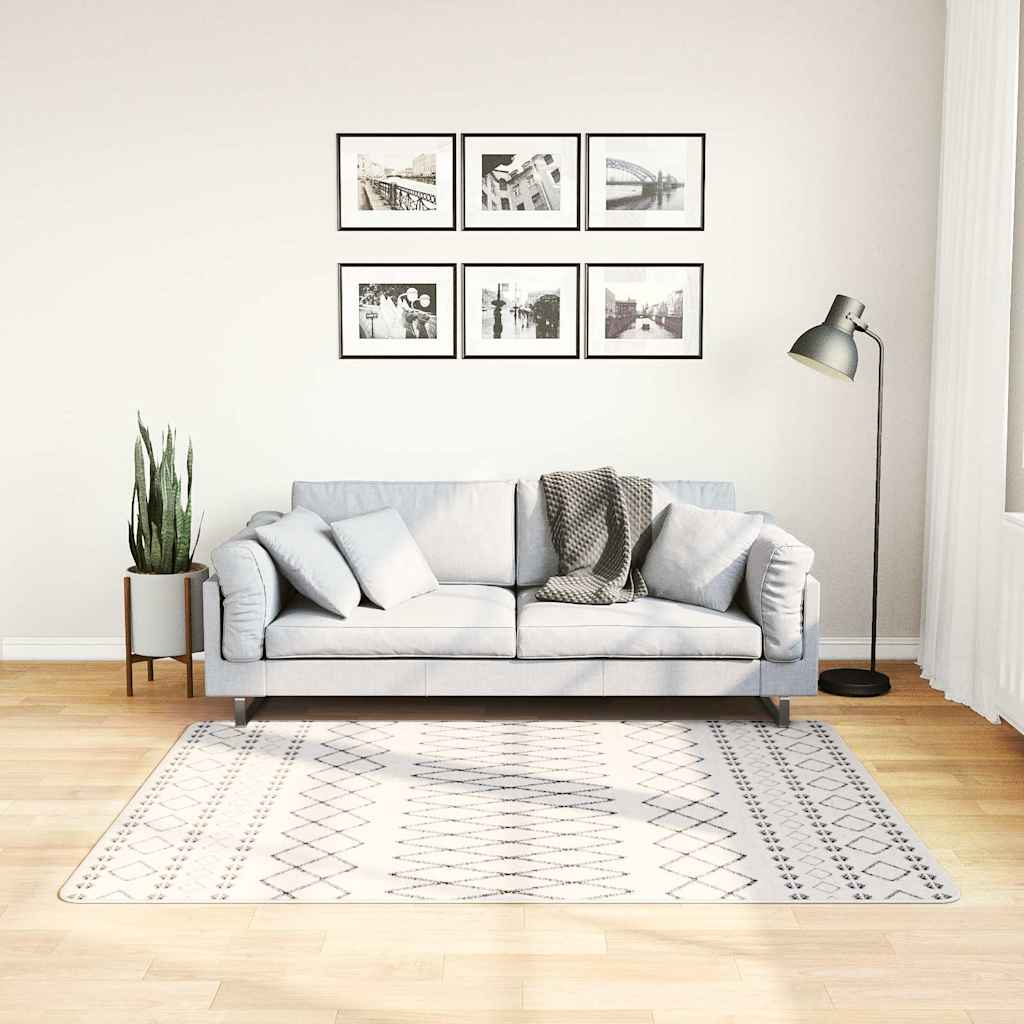 Tappeto vidaxl lavabile antiscivolo 120x170 cm bianco e nero