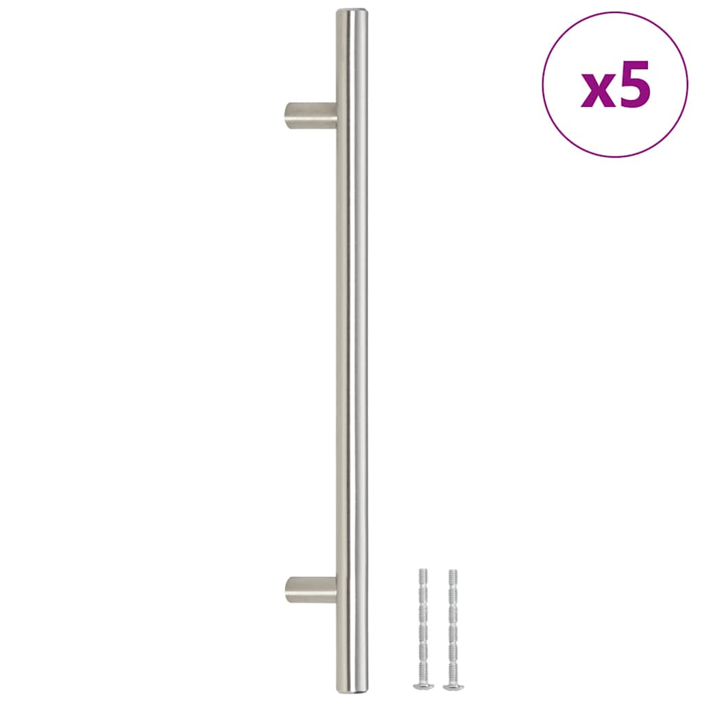 Vidaxl manejas 5 st 192 mm de acero inoxidable de color plateado