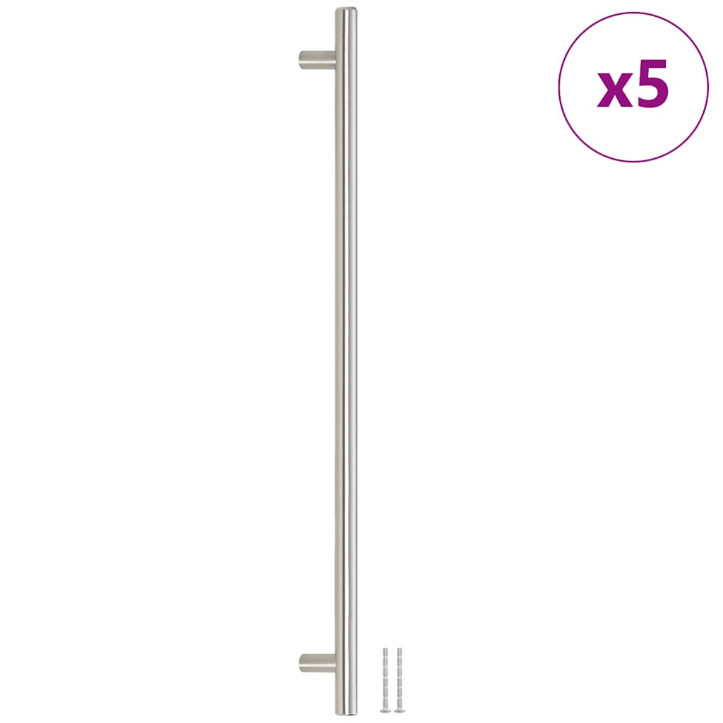 Vidaxl manejas 5 st 480 mm de acero inoxidable de color plateado