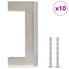 Vidaxl manejas de 10 st 64 mm de acero inoxidable de color plateado
