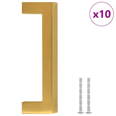 VidaXL tiradores 10 piezas 96 mm acero inoxidable dorado