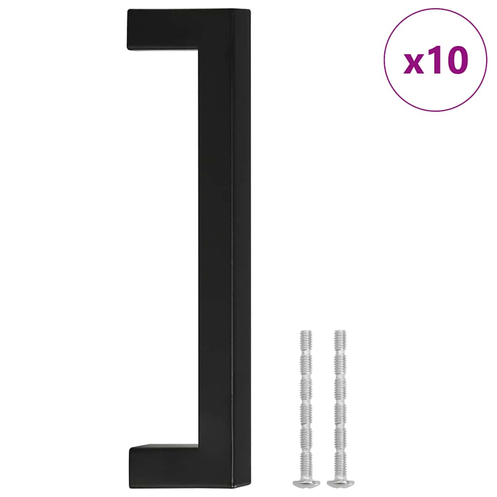 Vidaxl gestisce 10 St 128 mm in acciaio inossidabile nero
