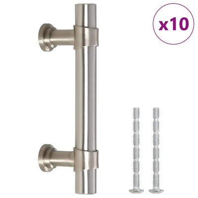 Vidaxl handvatten 10 st 64 mm roestvrij staal zilverkleurig