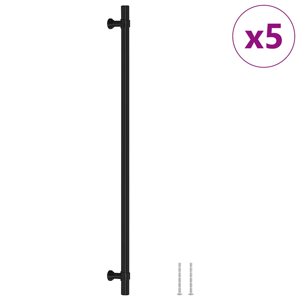 Maniglie VidaXL 5 pezzi 320 mm in acciaio inossidabile nero