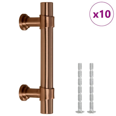 Vidaxl manejas de 10 st 64 mm de acero inoxidable de color bronce de color de acero inoxidable