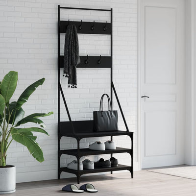 Porta di abbigliamento Vidaxl con portapate 70x40x184 cm nero