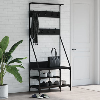 Porta di abbigliamento Vidaxl con portapate 80x40x184 cm nero