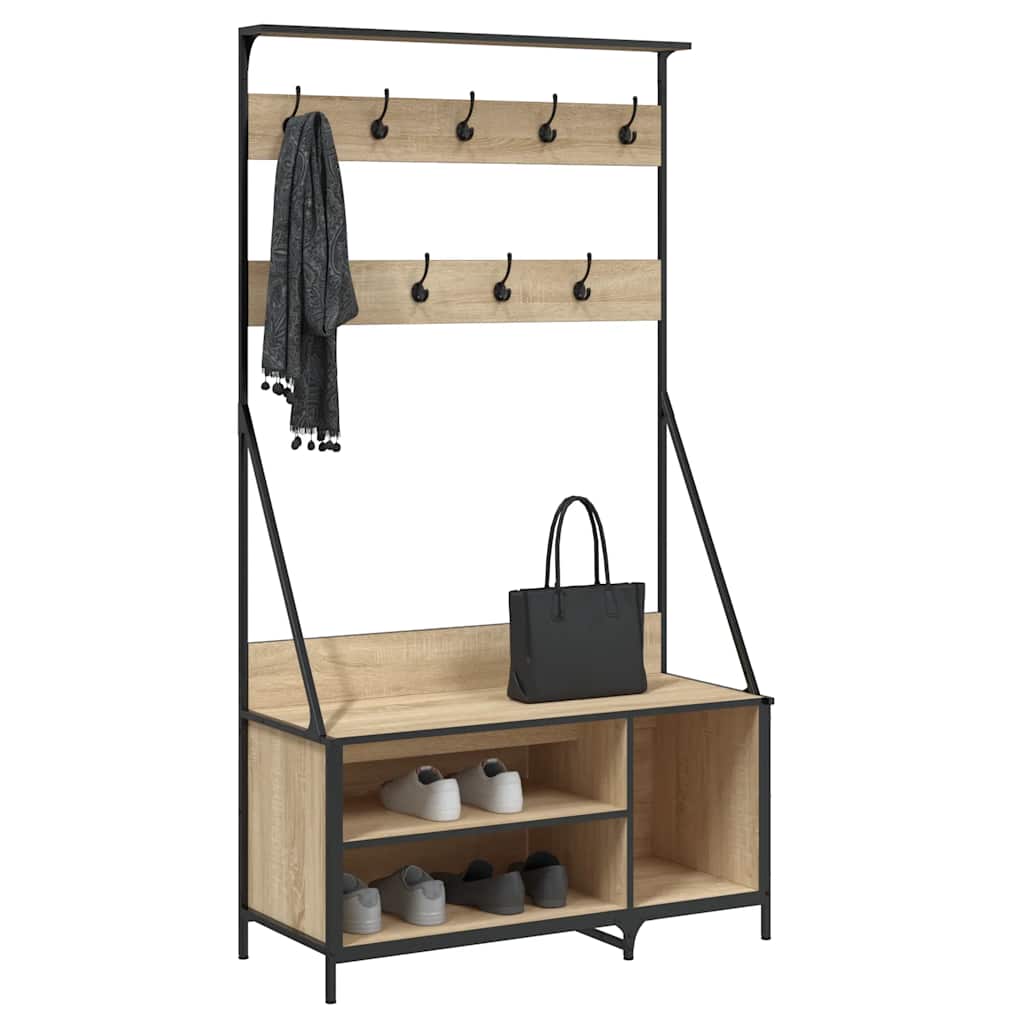 Pastel de ropa Vidaxl con estante de zapato 100x41x184 cm Sonoma Oak Colored