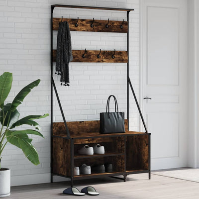 Vidaxl Clothing rack with shoe rack 100x41x184 cm smoked oak colored