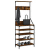 Pianto di abbigliamento Vidaxl con portapate 70x34x184 cm di quercia affumicata