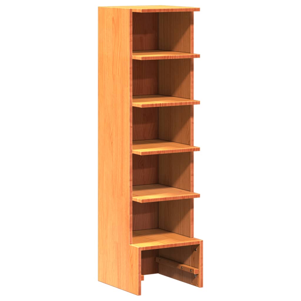 Gabinete de zapatos Vidaxl 28x30x104 cm de pino sólido marrón