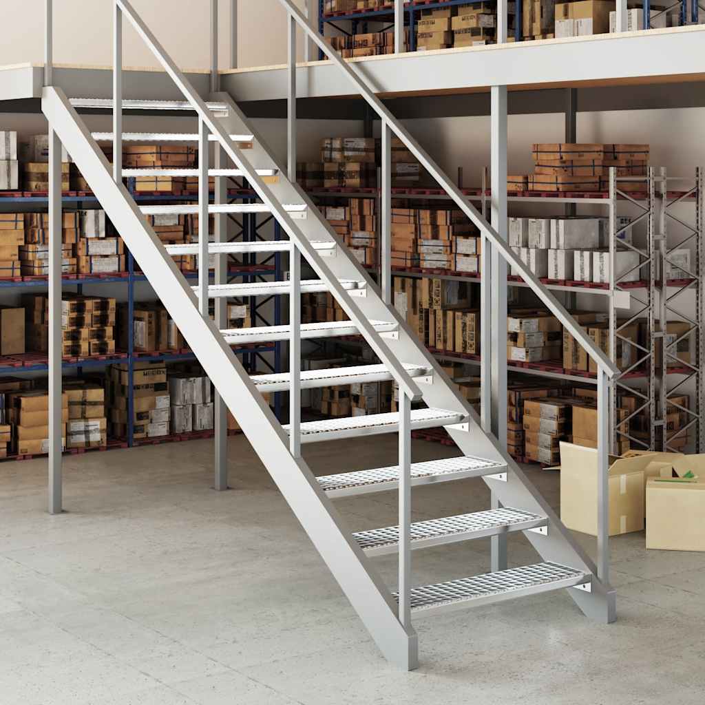 Vidaxl Step Step Grid 90x24x7 cm de acero galvanizado