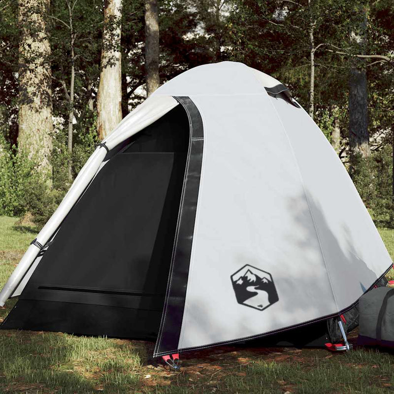 Vidaxl Dome Tent de 3 personas Imploading de tela blanca