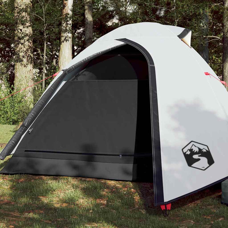 Vidaxl Dome Tent de 3 personas Imploading de tela blanca