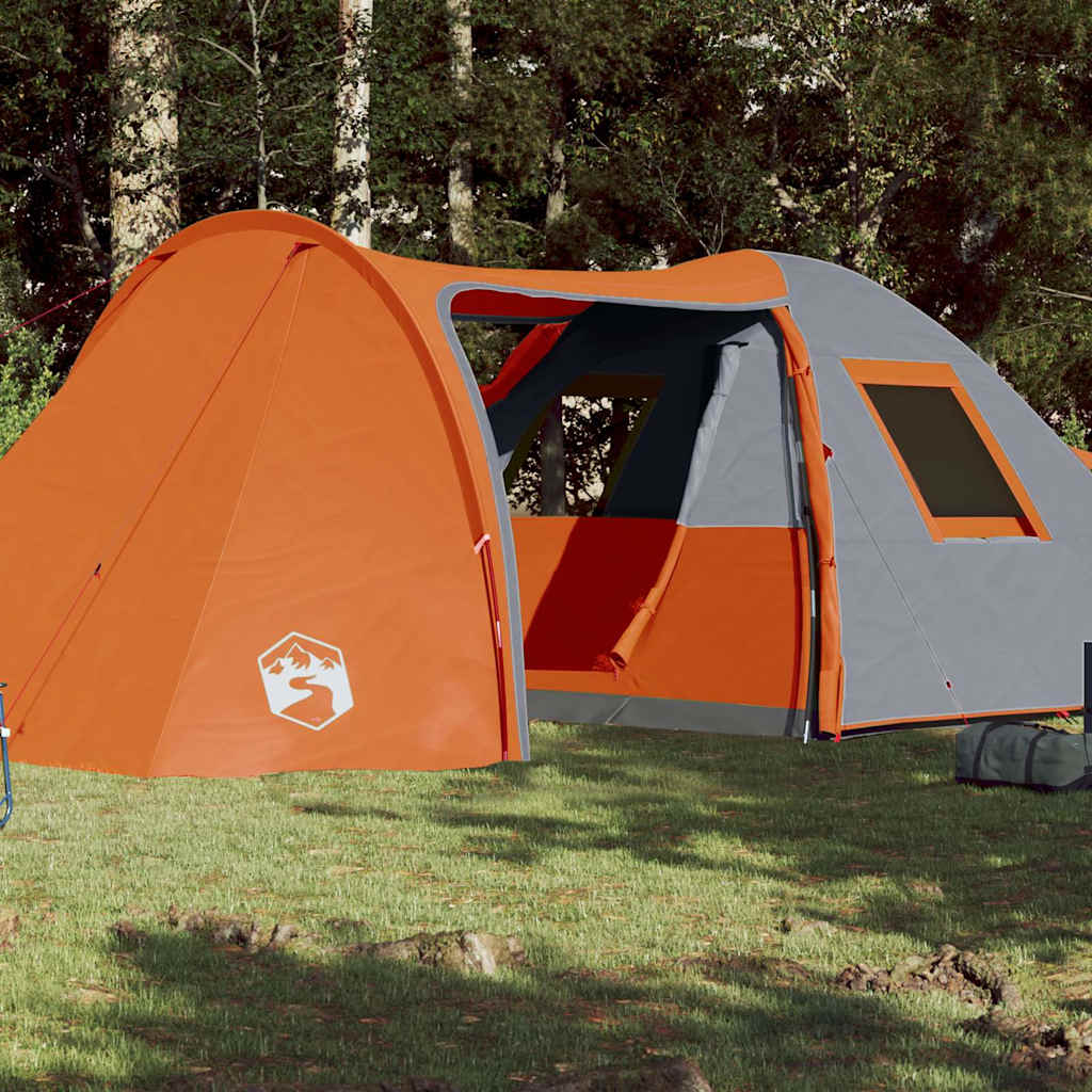 Tenda a cupola VidaXL per 6 persone impermeabile arancione