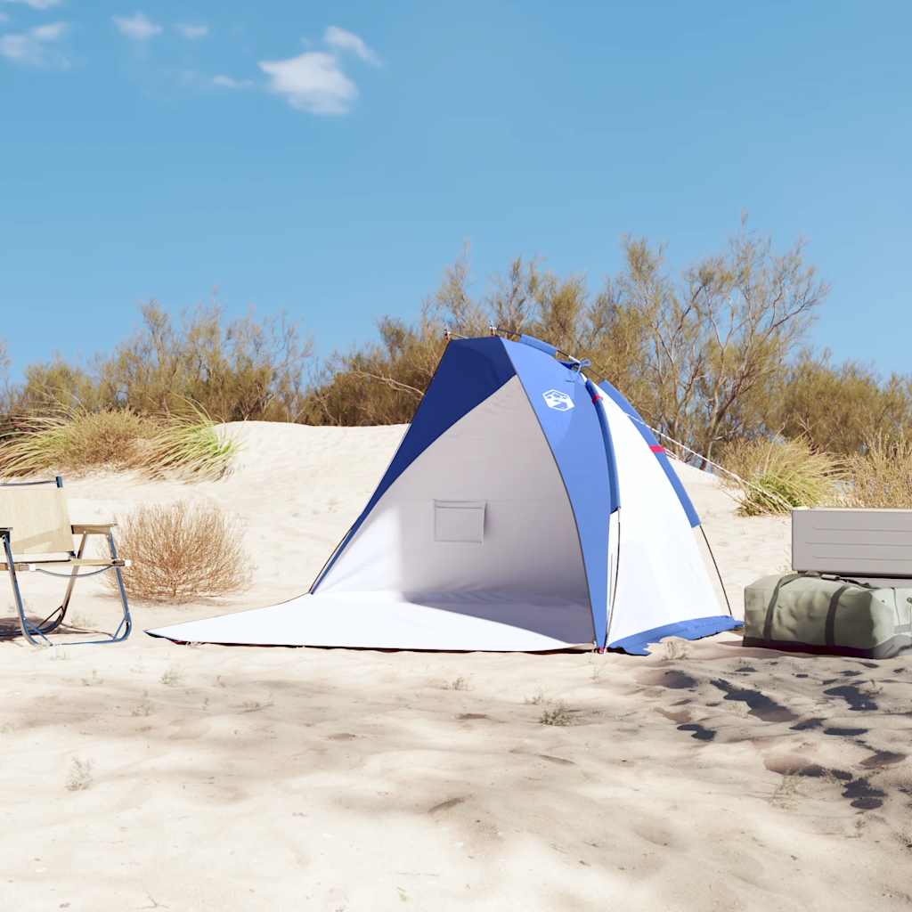 Vidaxl Beach Tent 268x223x125 cm 185t poliestere azzurro blu