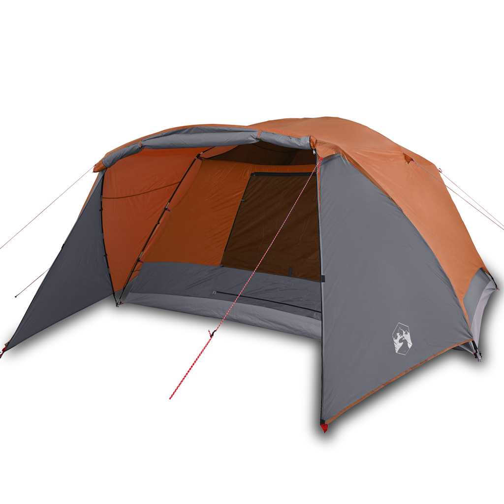 Tenda VidaXL con tendalino per 4 persone impermeabile arancione