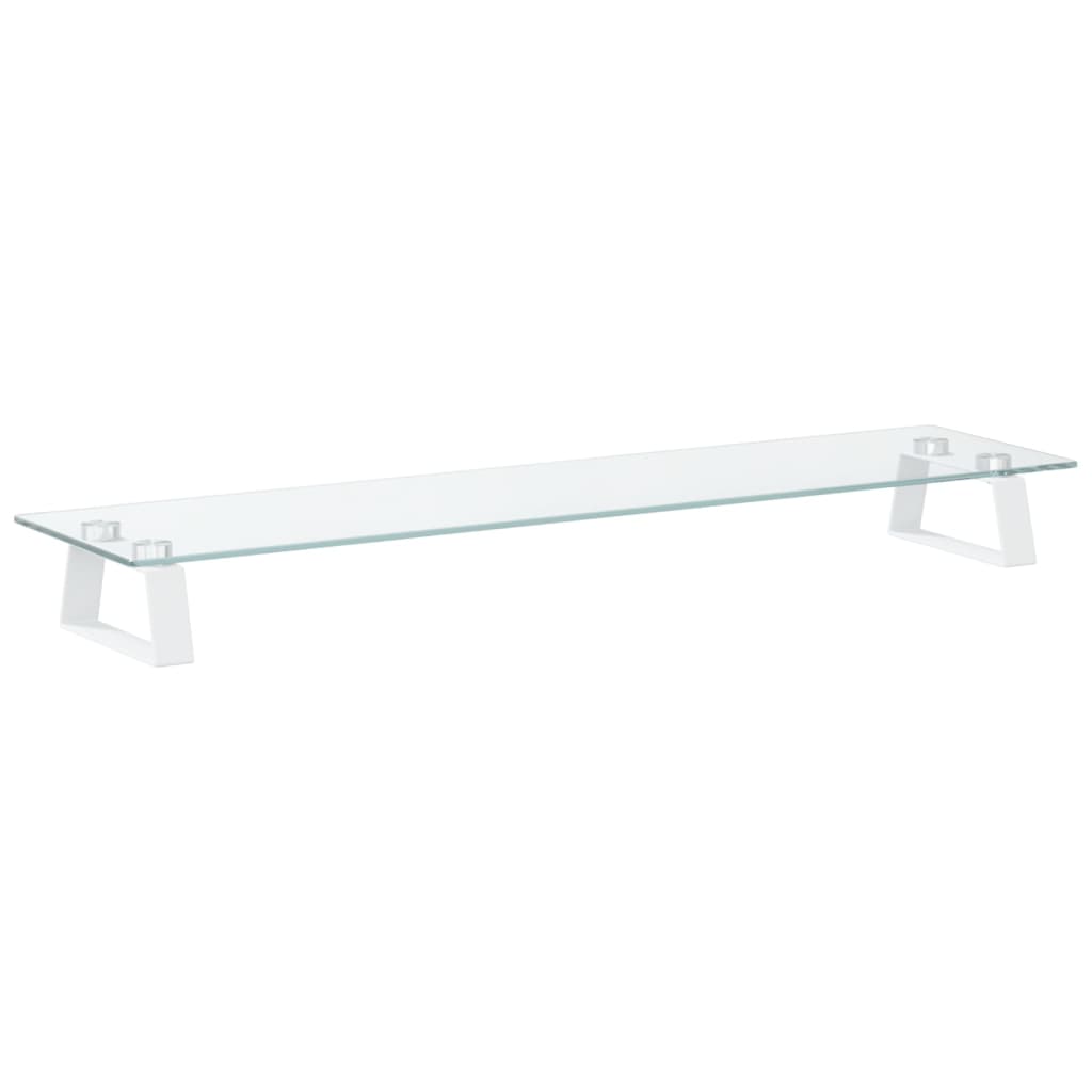 Vidaxl Monitor Stand 80x20x8 cm de vidrio endurecido y metal blanco