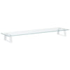 Vidaxl Monitor Stand 80x20x8 cm in vetro temprato e bianco metallico