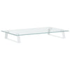 Vidaxl Monitor Standard 60x35x8 cm vetro indurito e bianco metallico