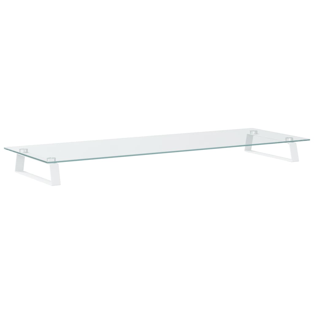 Vidaxl Monitor Standard 100x35x8 cm in vetro terminato e metallo bianco