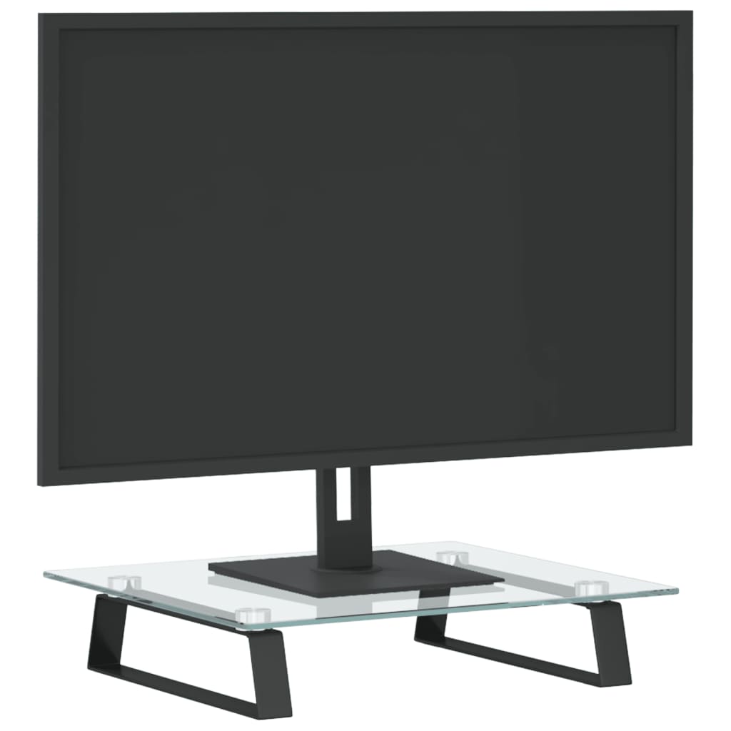 Vidaxl Monitor standard 40x35x8 cm vetro indurito e nero metallico