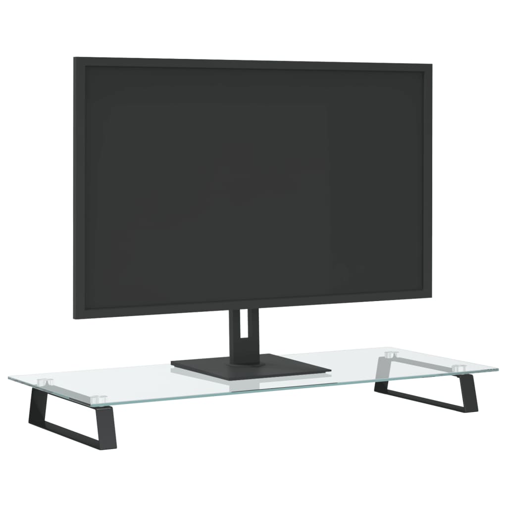 Vidaxl Monitor Stand 80x35x8 cm in vetro indurito e metallo nero