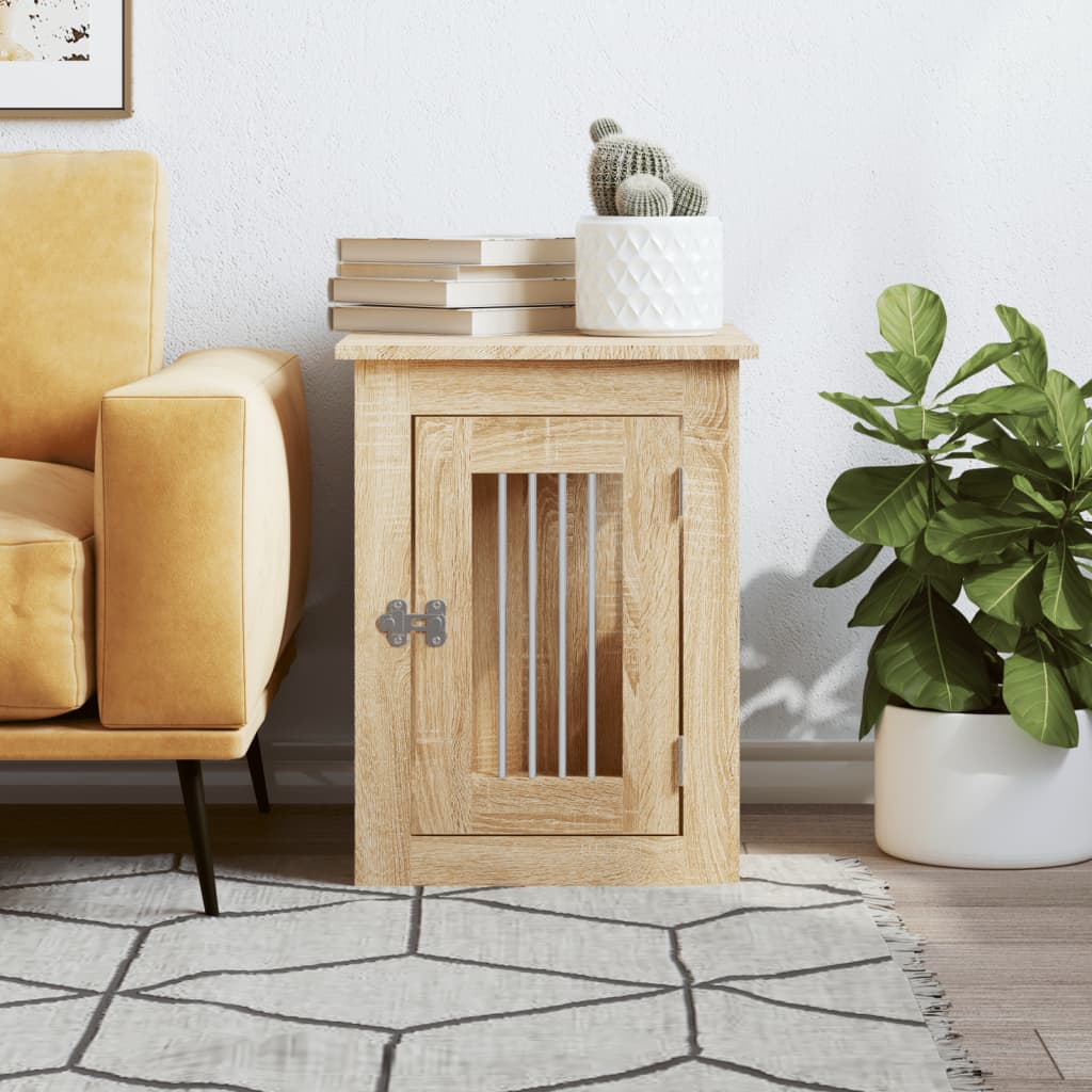 Gabbia per cani Vidaxxl 45x62x59 cm in MDF color rovere Sonoma