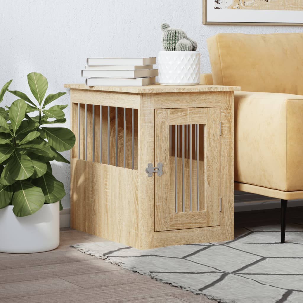Gabbia per cani Vidaxxl 45x62x59 cm in MDF color rovere Sonoma