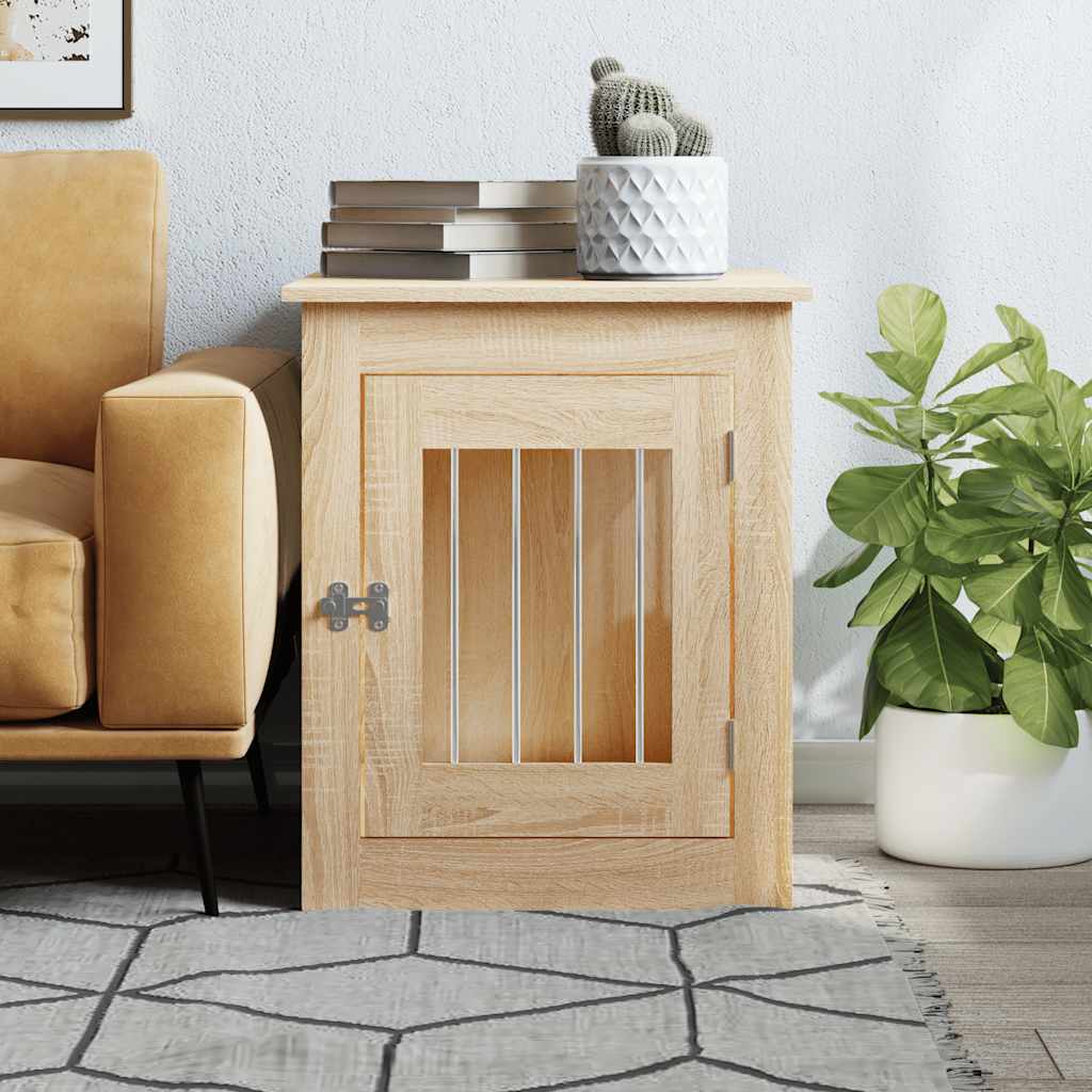 Gabbia per cani Vidaxxl 55x75x65 cm in MDF color rovere Sonoma