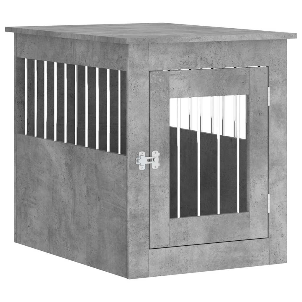 Vidaxxl jaula para perros 55x75x65 cm madera contrachapada hormigón gris
