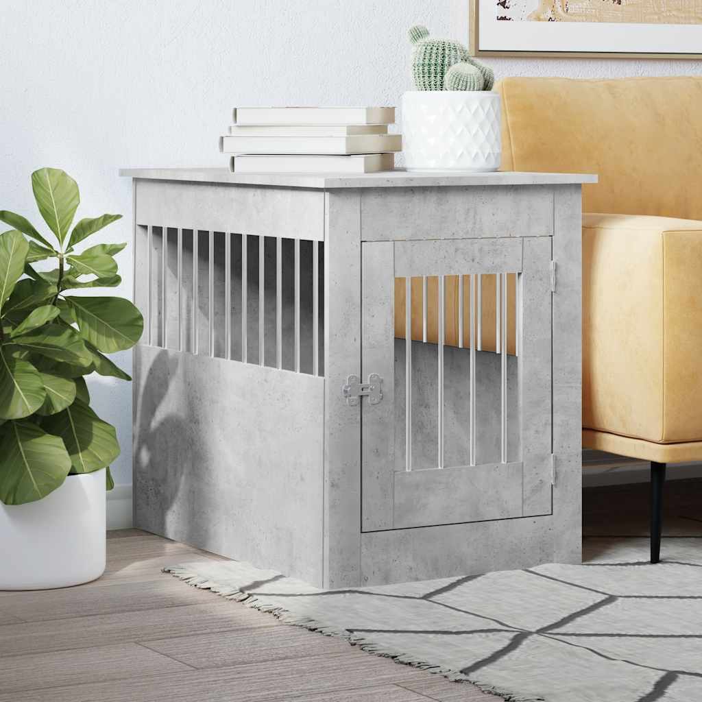 Jaula para perros Vidaxl 55 x 80 x 68 cm madera contrachapada hormigón gris