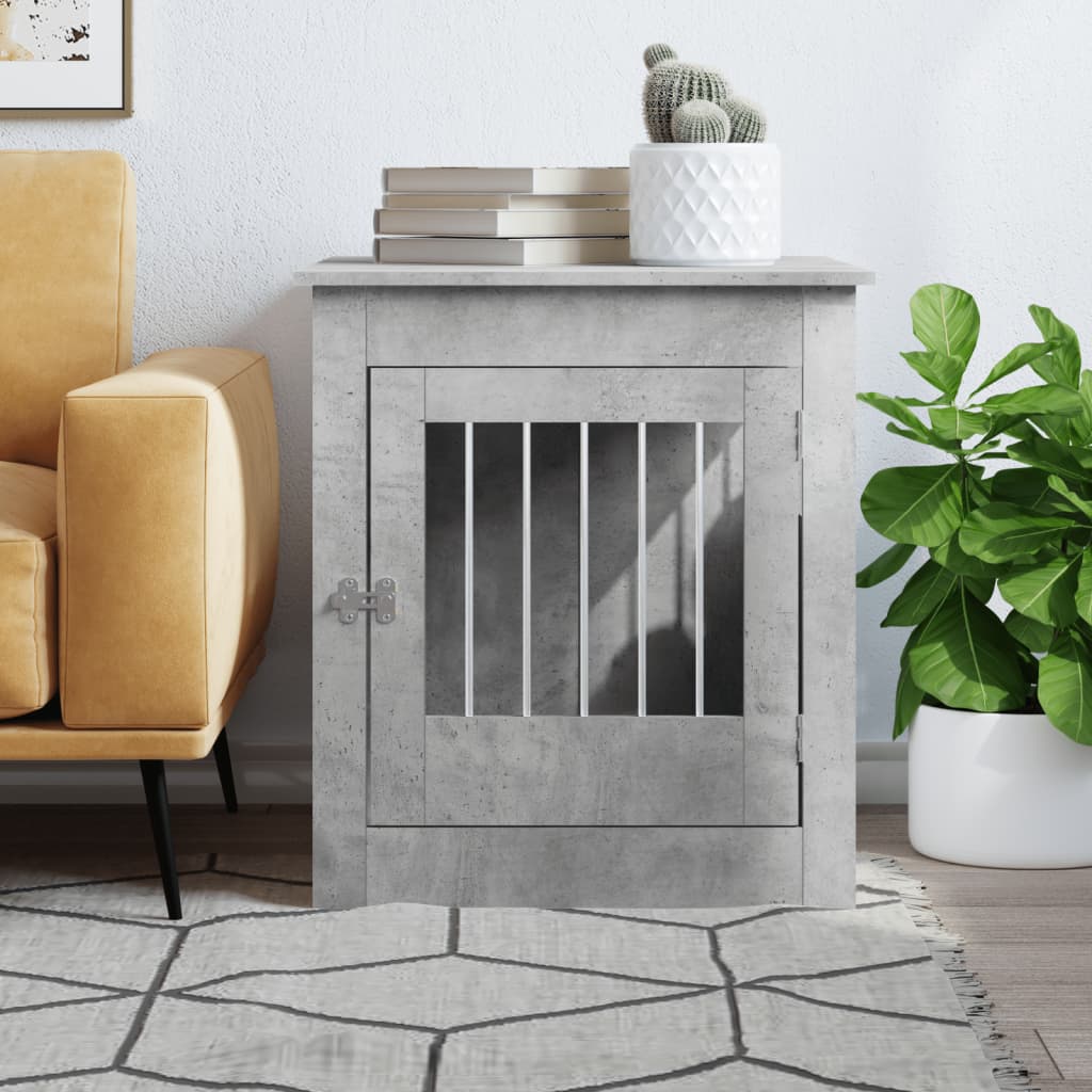 Vidaxxl jaula para perros 64,5x80x71 cm madera contrachapada hormigón gris