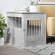 Vidaxxl jaula para perros 64,5x80x71 cm madera contrachapada hormigón gris