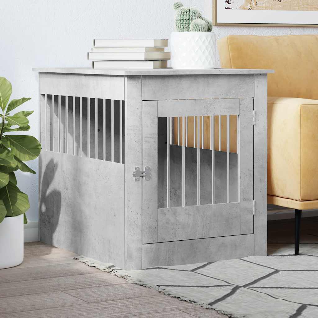 Vidaxxl jaula para perros 64,5x80x71 cm madera contrachapada hormigón gris