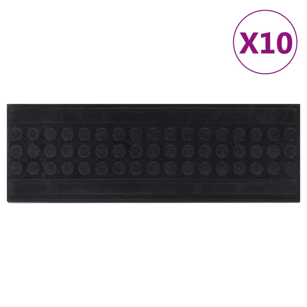 Esteras de escalera de Vidaxl 10 st 25x75 cm de goma