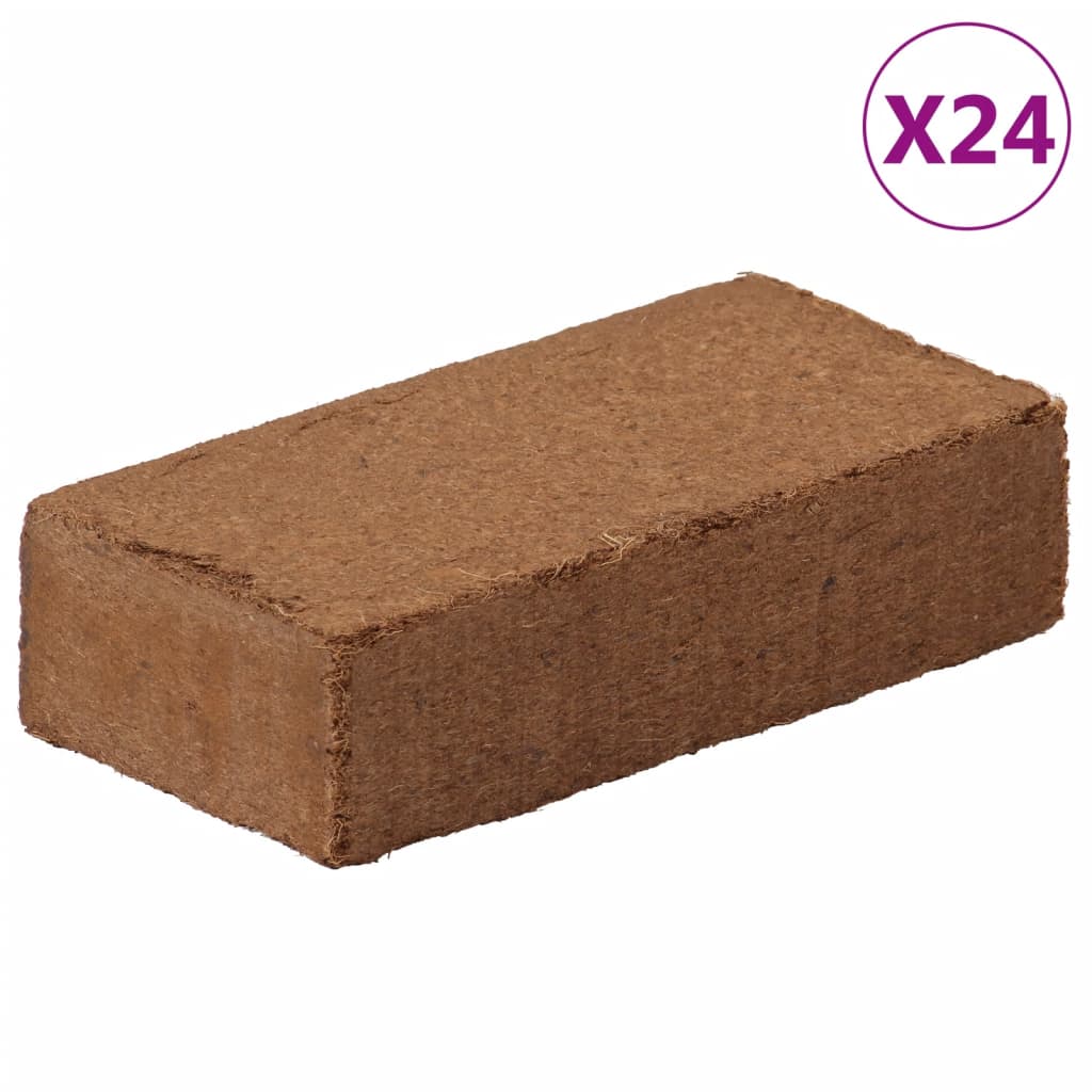 Vidaxl Bloques de fibra de coco 24 st 650 g cada 15,6 kg en total
