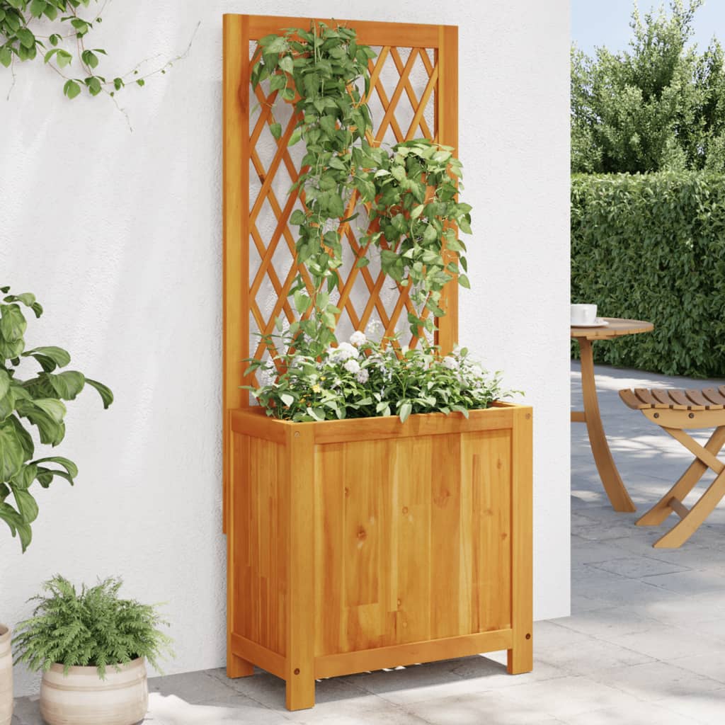 Vidaxl fioriera con legno di acacia solido 55x29.5x132 cm