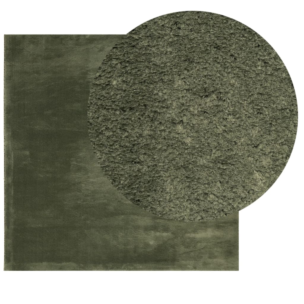 VIDAXL RUGH HUARTE LASSO -POLOLE BASHABILE MARDABILE 120X120 CM Green