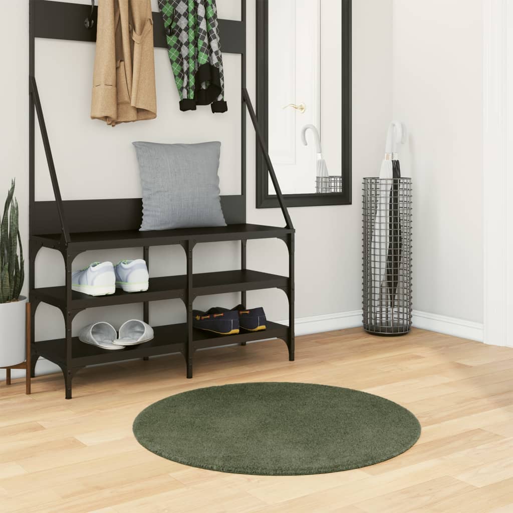 Vidaxl Rug Huarte basso -pole lavabile morbido Ø 80 cm Foresta verde